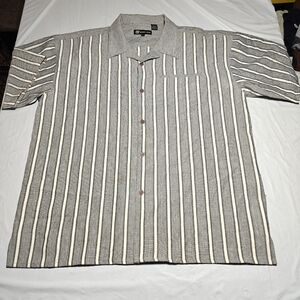 Monique men's short-sleeve button-down shirt with a vertical stripe pattern XXL
